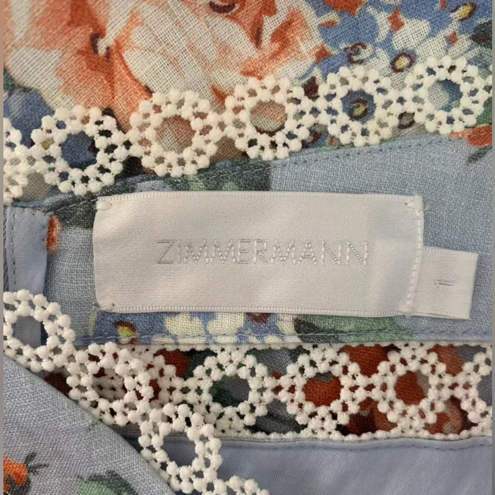 Zimmermann Blue Floral Mini Dress - Picture 8 of 9